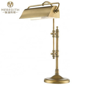 Meredith vintage industrial pulley loft style solid brass table Lamp nordic study luxury desk lamp