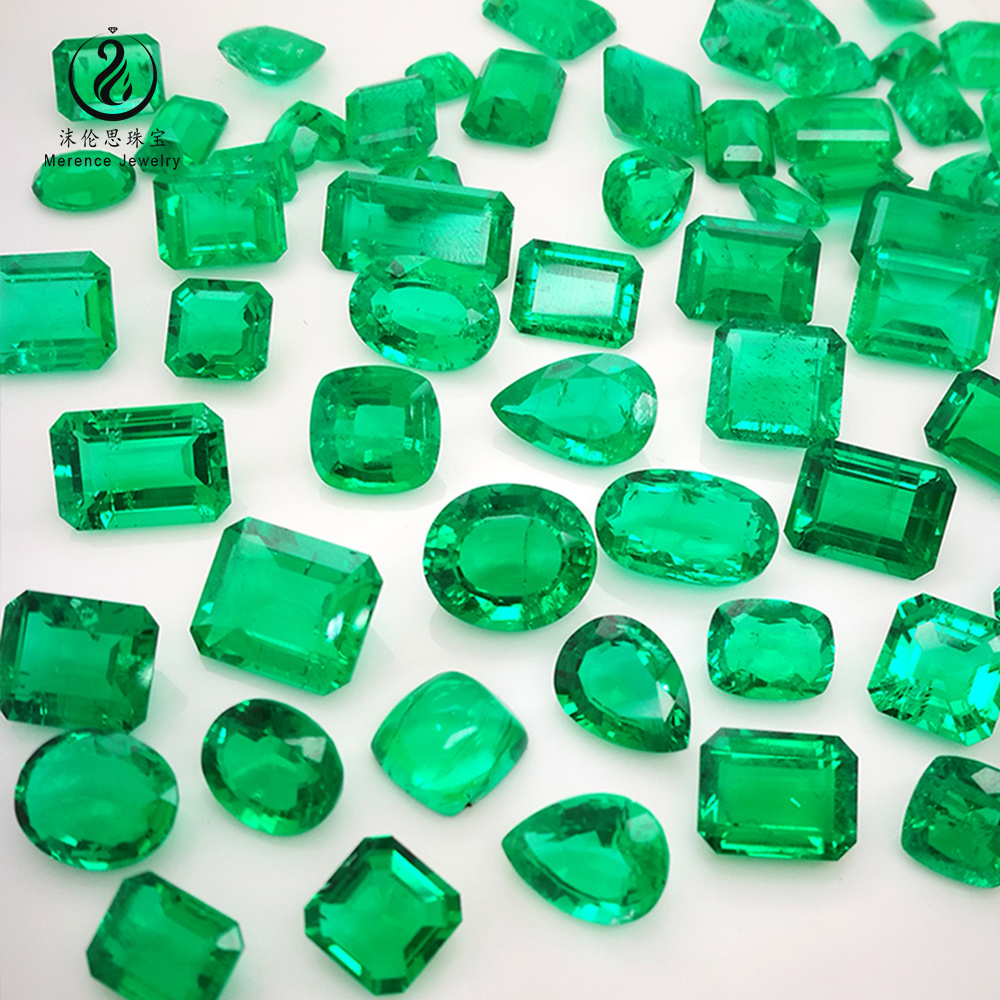 Merence High Quality uncut green raw material Hydrothermal Lab created grown synthetic Colombian Emerald Rough