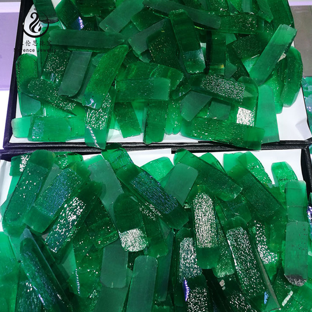 Merence High Quality uncut green raw material Hydrothermal Lab created grown synthetic Colombian Emerald Rough