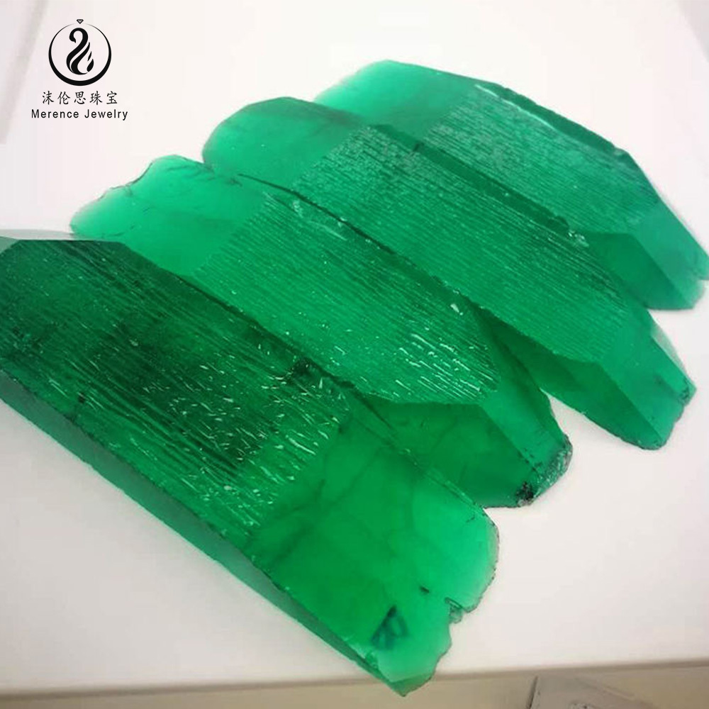 Merence High Quality uncut green raw material Hydrothermal Lab created grown synthetic Colombian Emerald Rough