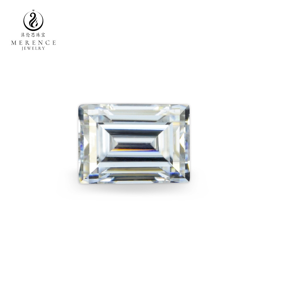 Merence jewelry  Wholesale 2ct D Color Vvs Baguette Cut White Moissanite 6*12mm Lab Grown Diamond