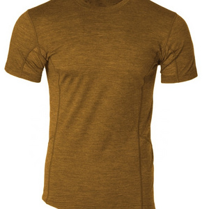 High Quality Super Soft Men Custom Base Layer Tee 100% Merino Wool Thermal Underwear for Men with Zip