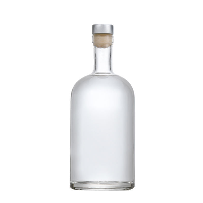 Shape Empty Whiskey Bottle 200ml 375ml 500ml 750ml round cork wine empty whiskey glass bottle