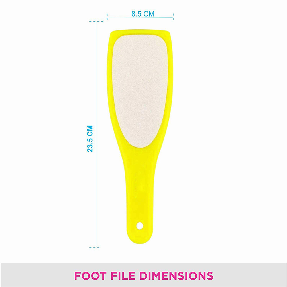 Yellow Color Plastic Handle Dead Dry Skin Foot File Wood Sand Paper Foot File Removal Toe Scrub Heel Cuticles Exfoliating Tool