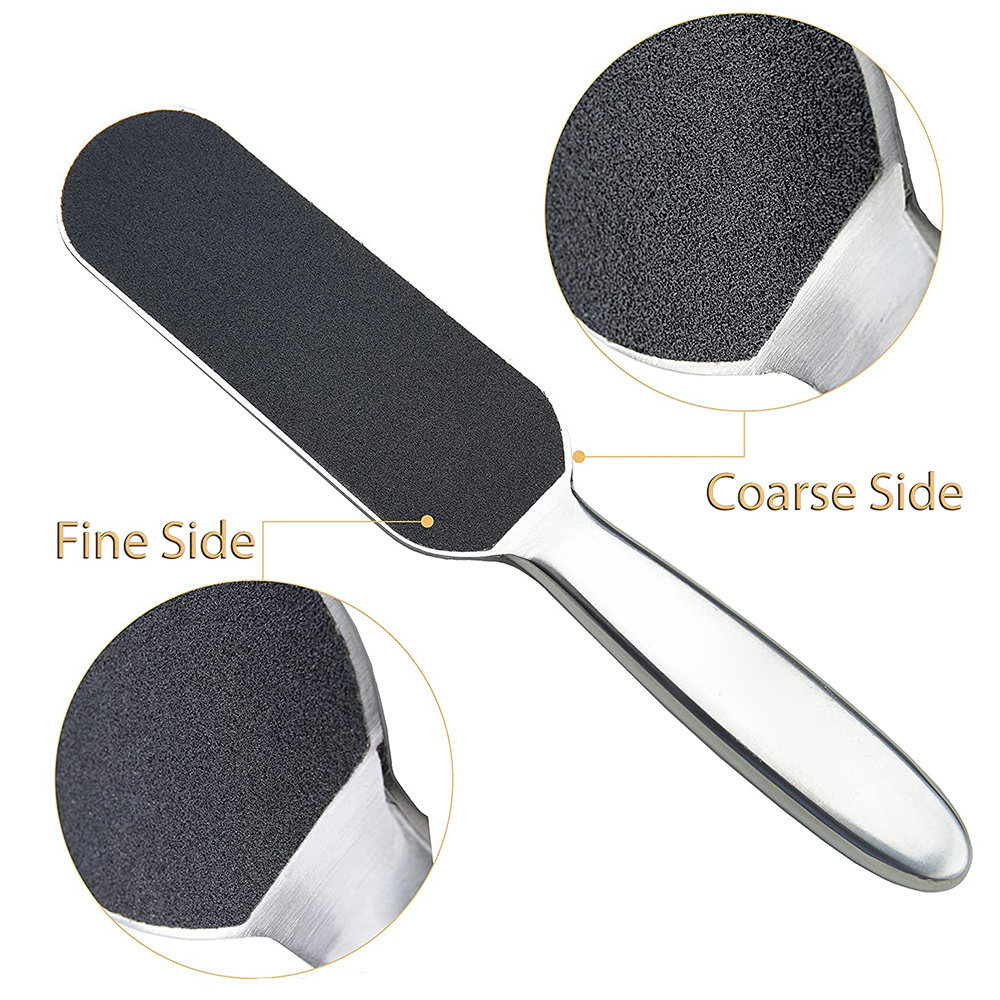 Stainless Steel Dead Dry Skin Foot File Wood Sand Paper Foot File Removal Toe Scrub Heel Cuticles Exfoliating Tool