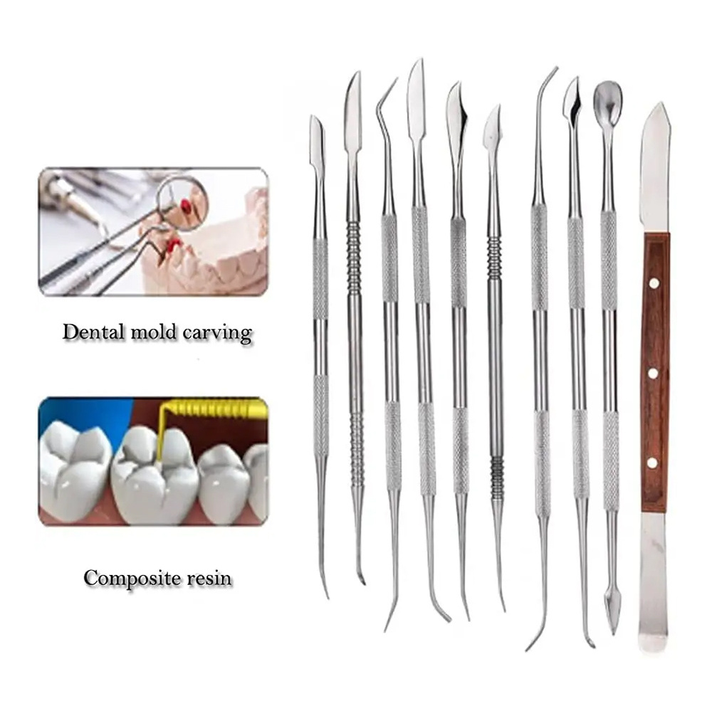 12 Pcs Wax Carvers Kit Lab Equipment Wax Carving Tools Set Stainless Steel Kit Wax Carver Dentist Tool