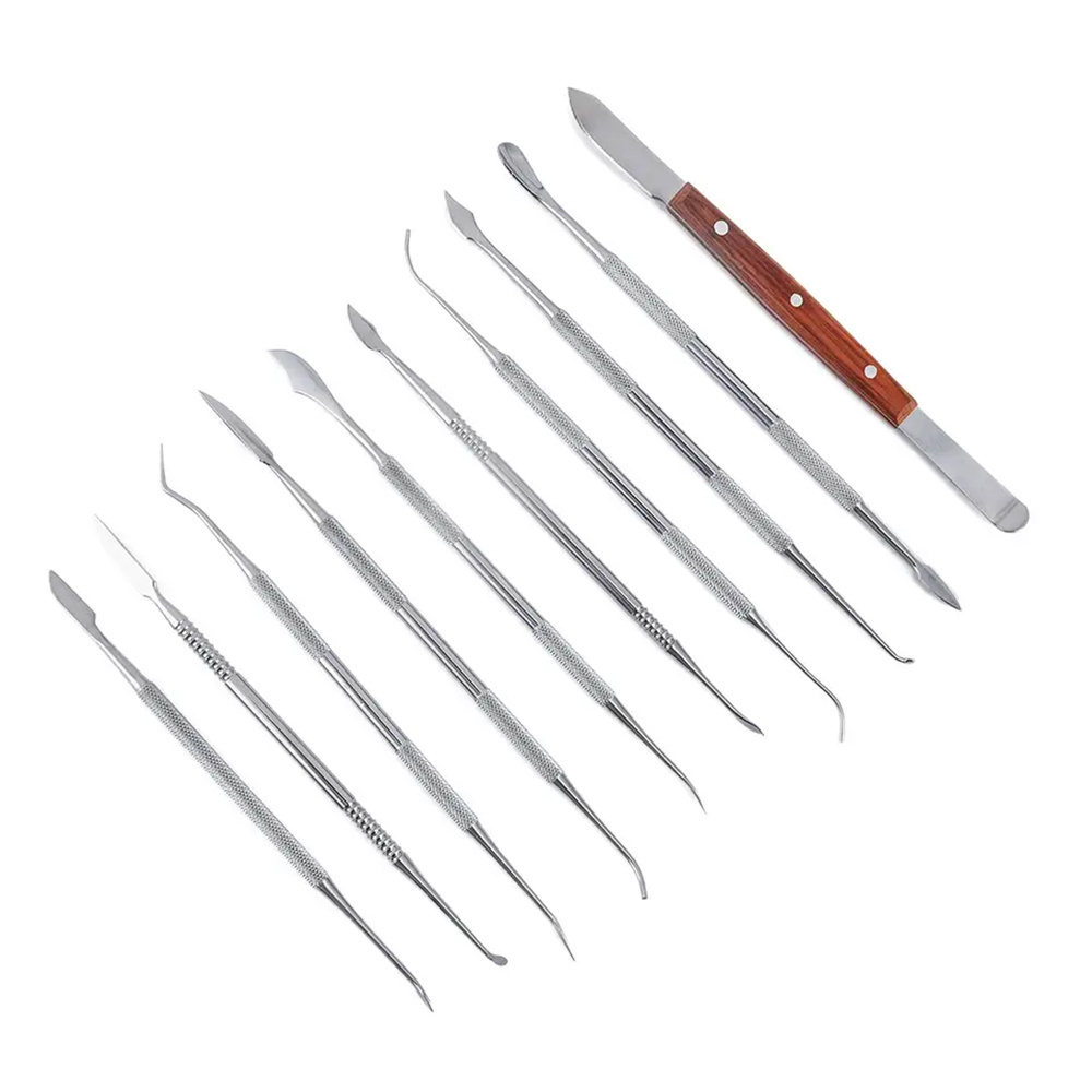 12 Pcs Wax Carvers Kit Lab Equipment Wax Carving Tools Set Stainless Steel Kit Wax Carver Dentist Tool