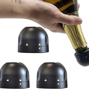 Leakproof Champagne Stopper Black Professional Champagne Saver Bottle Stopper