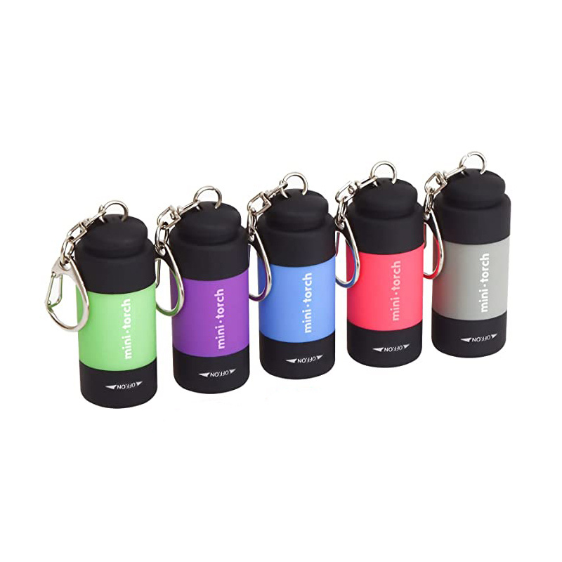 Custom Logo Mini LED Keychain Torch Flashlight Mini USB Rechargeable Small Pocket Torch Light For Camping