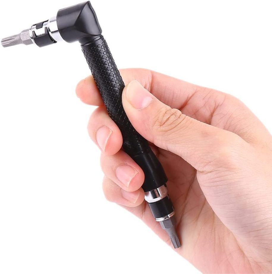 New Double-headed L-shaped Socket Wrench Extension Handle Screwdriver 1/4'' Hex Shank 90 Degree Right Angle Screwdriver Adapter