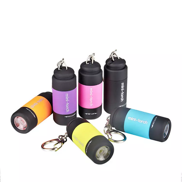 Mini Keychain Pocket Torch USB Rechargeable LED Light Flashlight Waterproof Outdoor Camping Flashlight