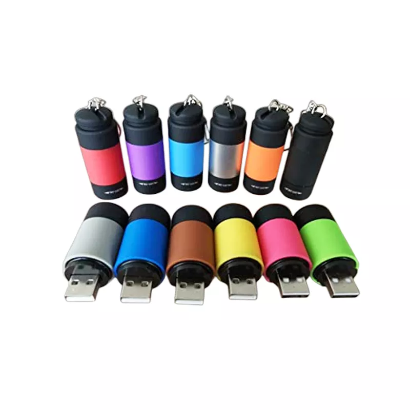 Mini Keychain Pocket Torch USB Rechargeable LED Light Flashlight Waterproof Outdoor Camping Flashlight