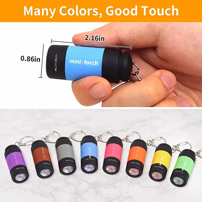 Mini Keychain Pocket Torch USB Rechargeable LED Light Flashlight Waterproof Outdoor Camping Flashlight