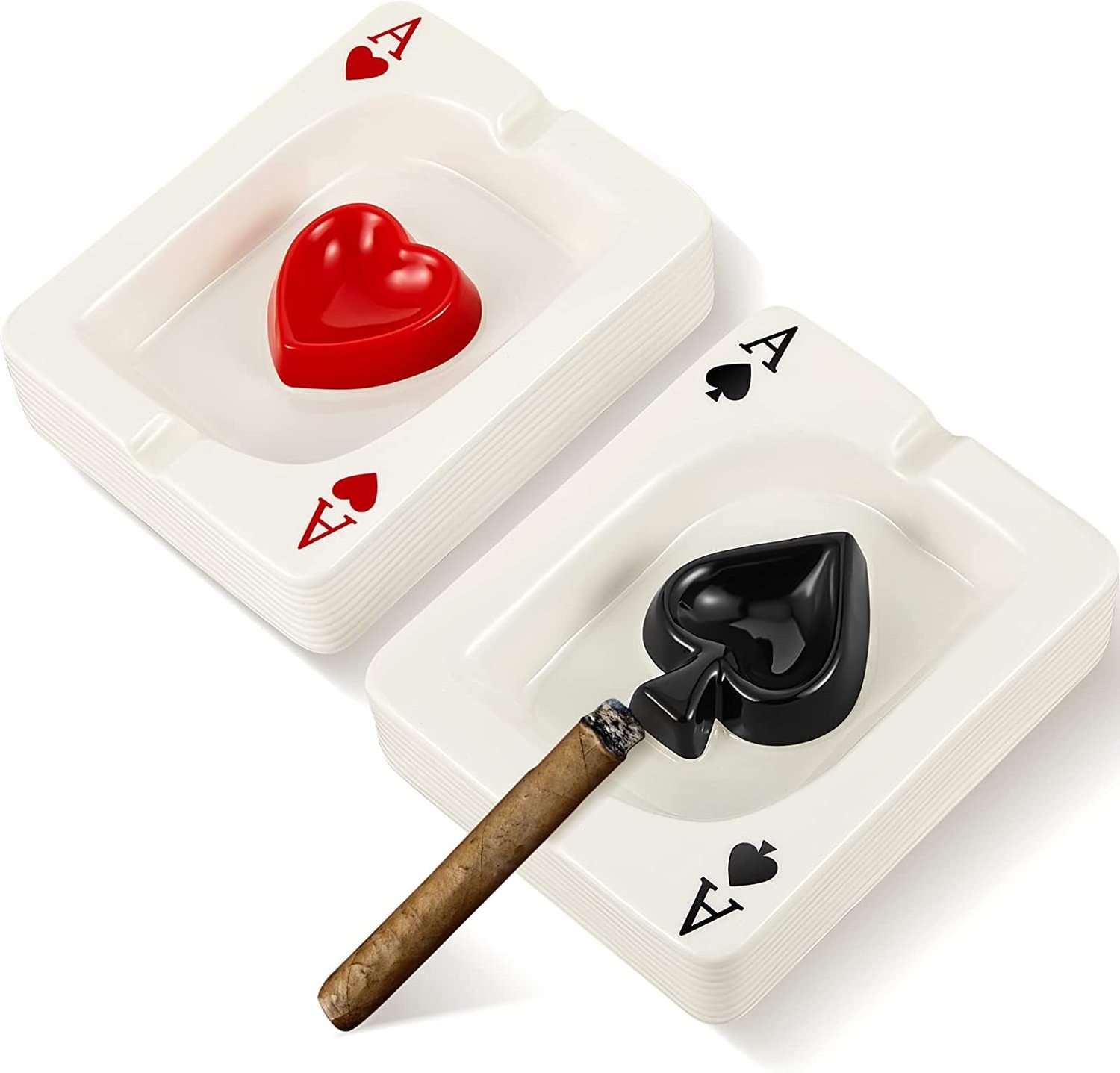 Creative Ceramic Cigarette Ashtray Tabletop Smoking Modern Ashtrays Poker Cigar Ashtray