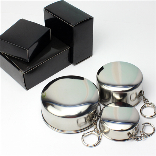 wide selection 60ml/150ml/250ml stainless steel stainless folding cup for promotional