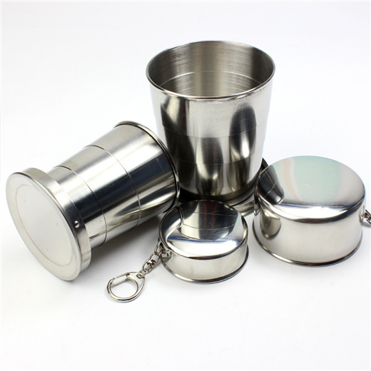 wide selection 60ml/150ml/250ml stainless steel stainless folding cup for promotional