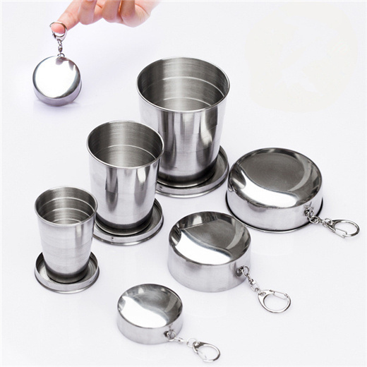 wide selection 60ml/150ml/250ml stainless steel stainless folding cup for promotional