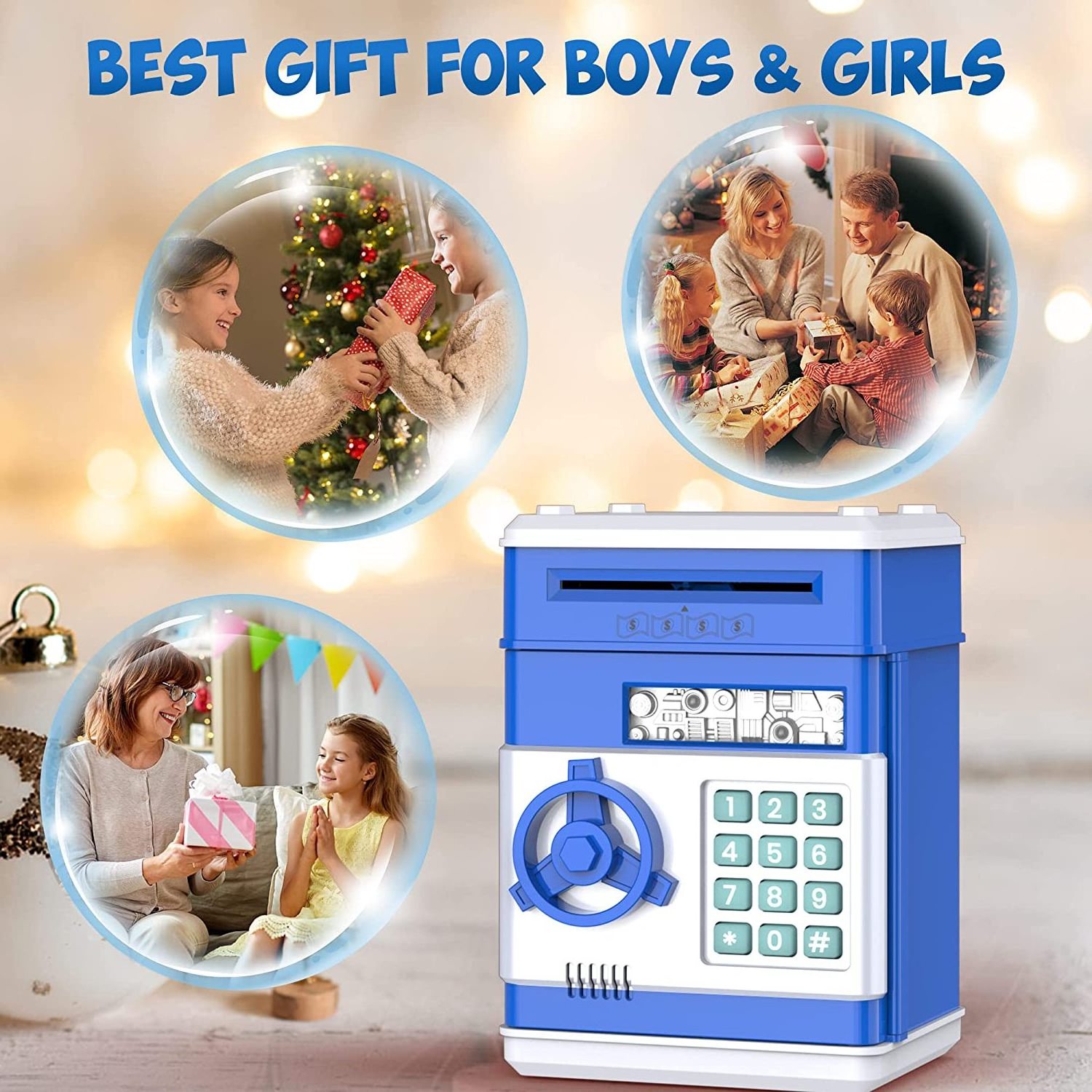 Promotions Cash and Coin Money Piggy Bank Mini ATM Machine Password Toy Safe Birthday Xmas Toy Gifts for Kids