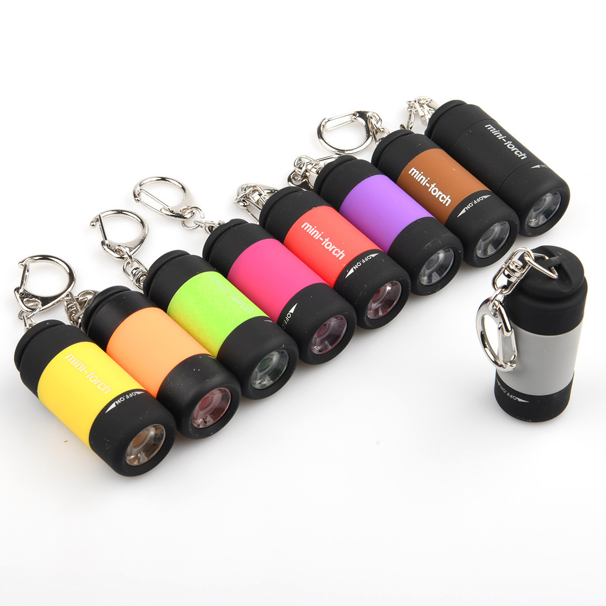 Custom Logo Mini LED Keychain Torch Flashlight Mini USB Rechargeable Small Pocket Torch Light For Camping