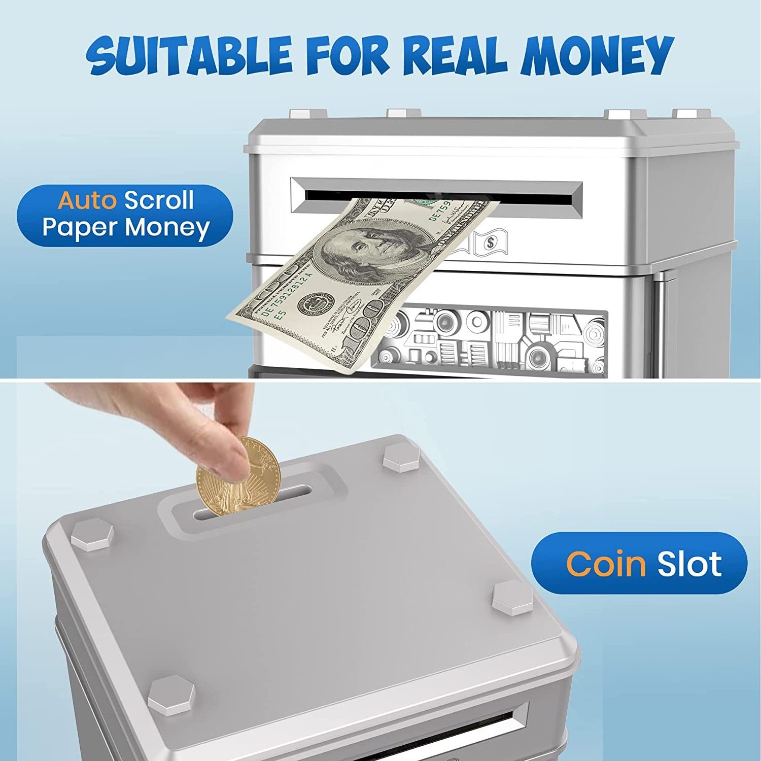 Promotions Cash and Coin Money Piggy Bank Mini ATM Machine Password Toy Safe Birthday Xmas Toy Gifts for Kids