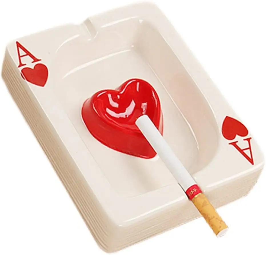 Creative Ceramic Cigarette Ashtray Tabletop Smoking Modern Ashtrays Poker Cigar Ashtray