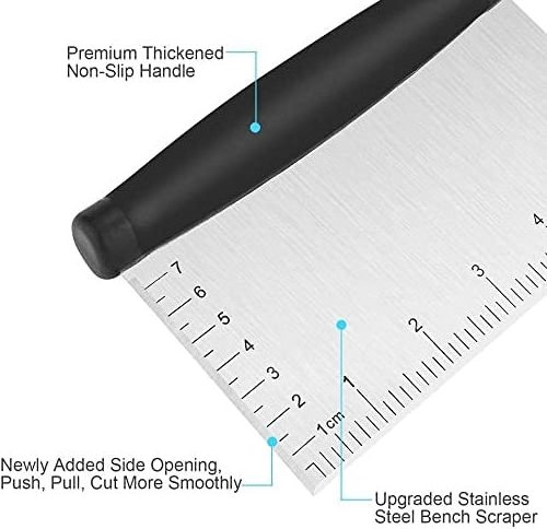 Scraper & Bread Dough Cutter for Baking - Scraping Tool for Bench & Griddle, Food Chopper with Stainless Steel Blade