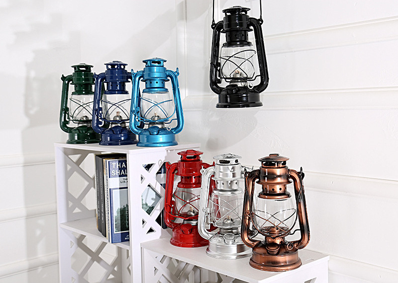 Original Oil Burning Lantern 25cm Large Capacity Oil Lamps for Indoor Use, Oil Lamp with Fire Control Knob, Kerosene Lamp