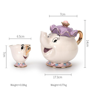 Cute Ceramic Tea Sets,Bone China Coffee Set Colorful  Coffee Tea Pot