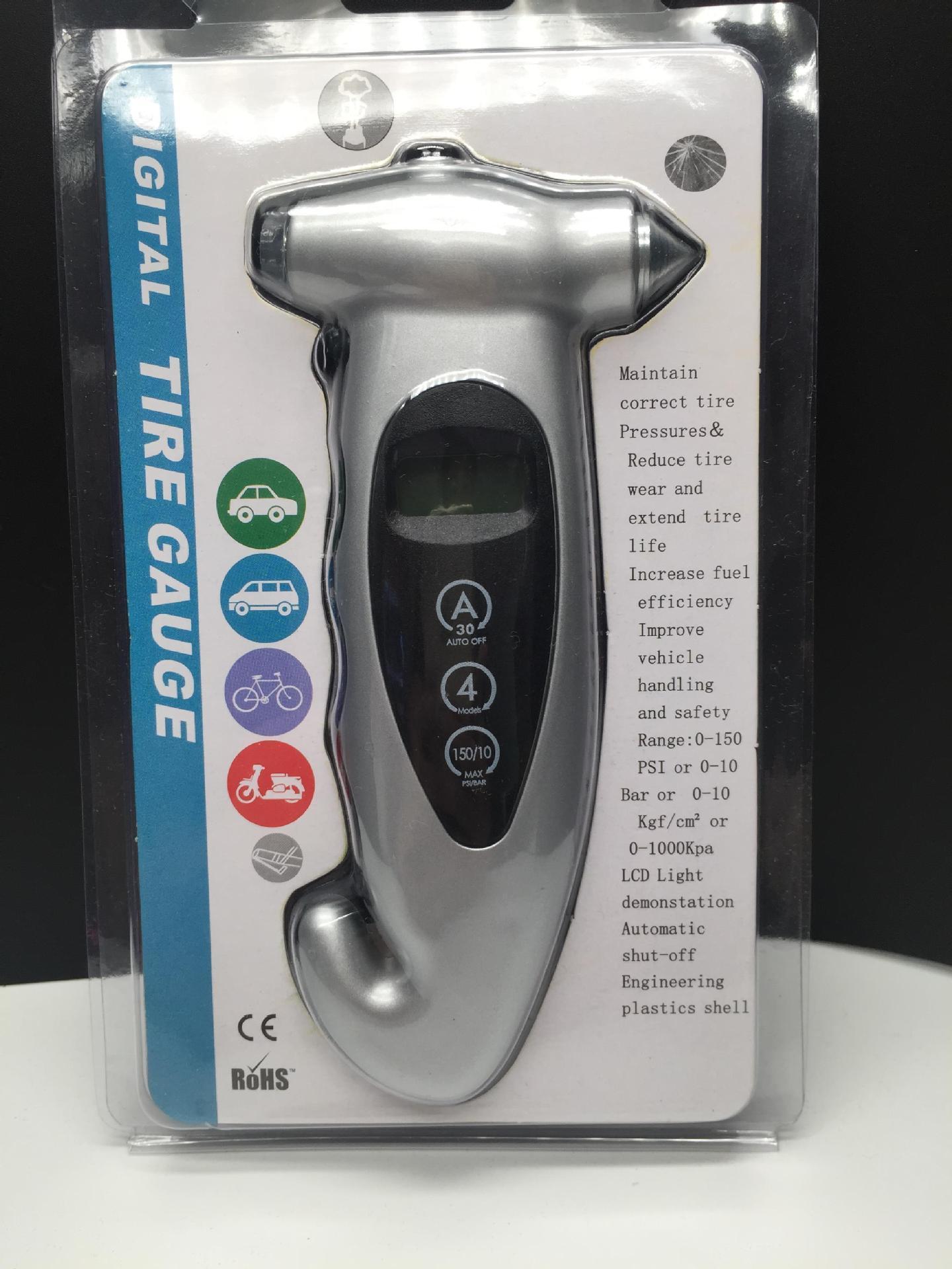 Hot Sale 150 PSI 4 Settings Car Truck Bicycle Digital Tire Pressure Gauge with LCD and Non-Slip Grip