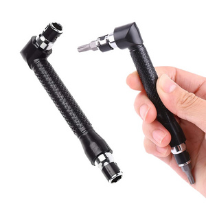 New Double-headed L-shaped Socket Wrench Extension Handle Screwdriver 1/4'' Hex Shank 90 Degree Right Angle Screwdriver Adapter