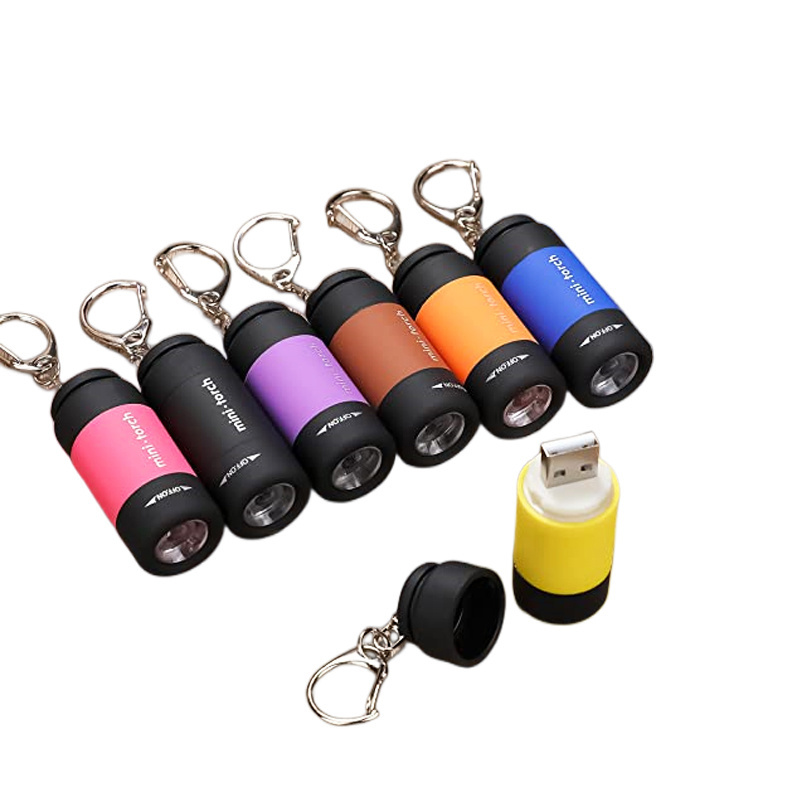 Hot Sale Custom USB charging Mini Camera LED Keychain Flashlight, Bright Key Ring Light Torch