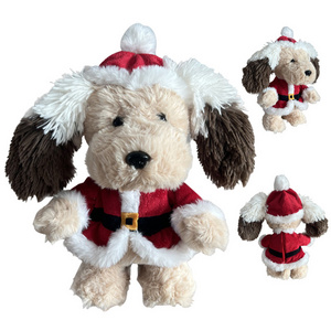 custom Christmas plush electric toy dog doll walking shaking head singing Swinging ear doll