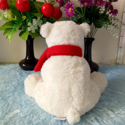 Customized Polar Bear stuffed plush toys with scarf