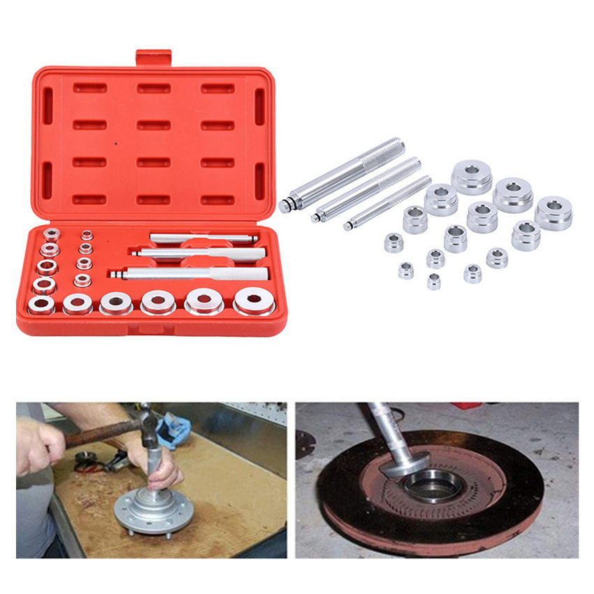 Factory price 17pcs Aluminum Wheel Bearing Race Seal Driver Setting Garage Tools Kit