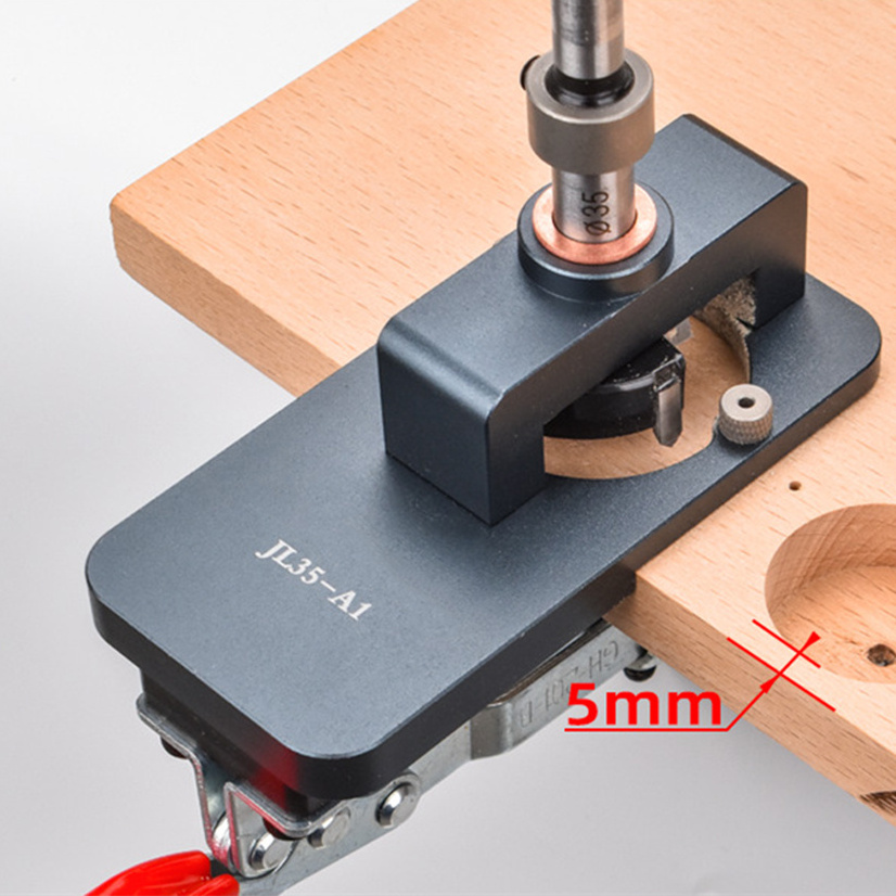 High Quality 35mm Cabinet Hinge Jig Drilling Guide Hole Punch Drill  Locator Adjustable Quick Fixing Clip For Wooding