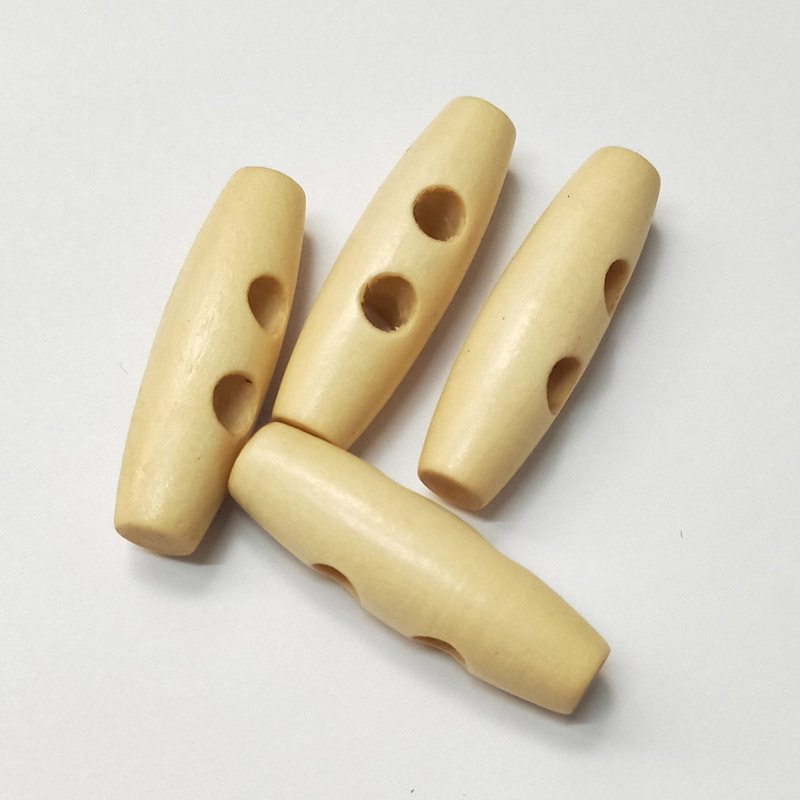 Custom high quality nature color wooden bamboo shape toggle button for coat