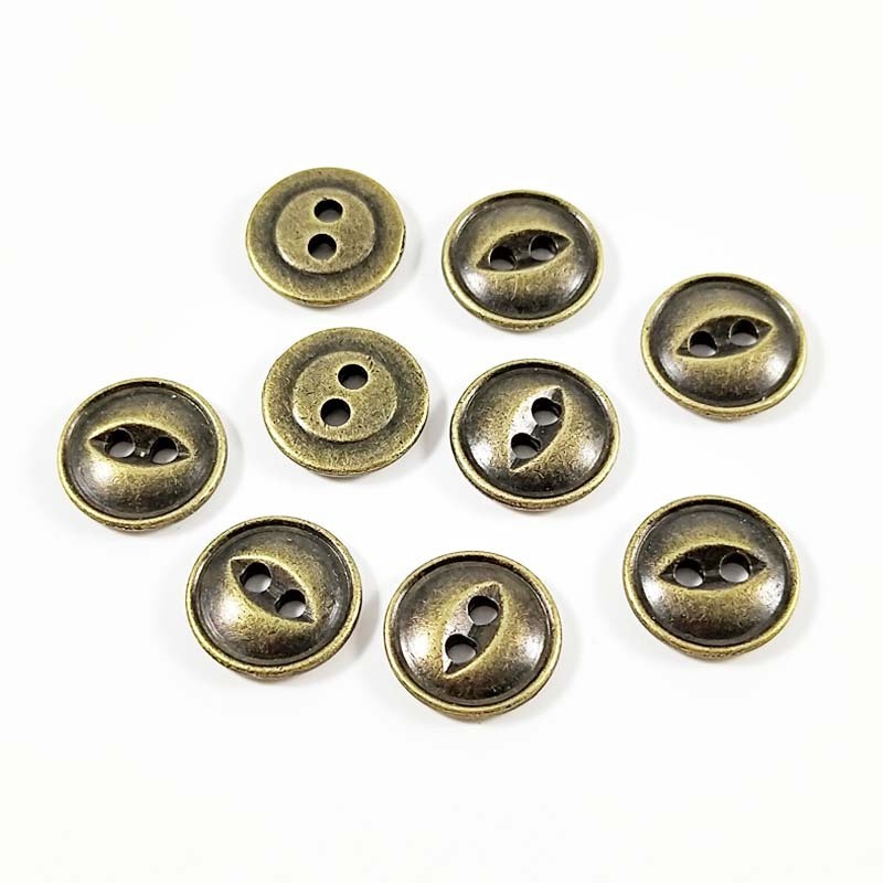 Factory supplies flat back 4 holes sewing antique brass silver zinc alloy metal shirt button for men