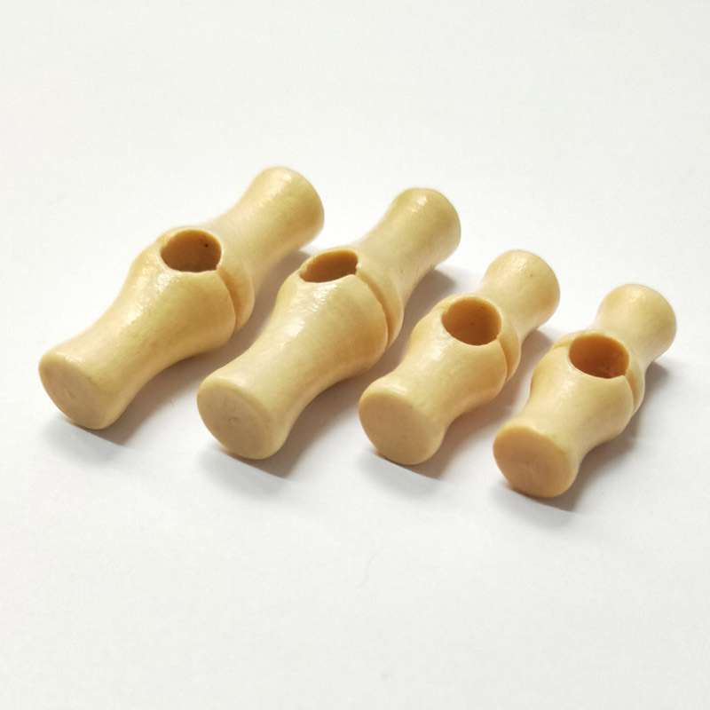 Custom high quality nature color wooden bamboo shape toggle button for coat