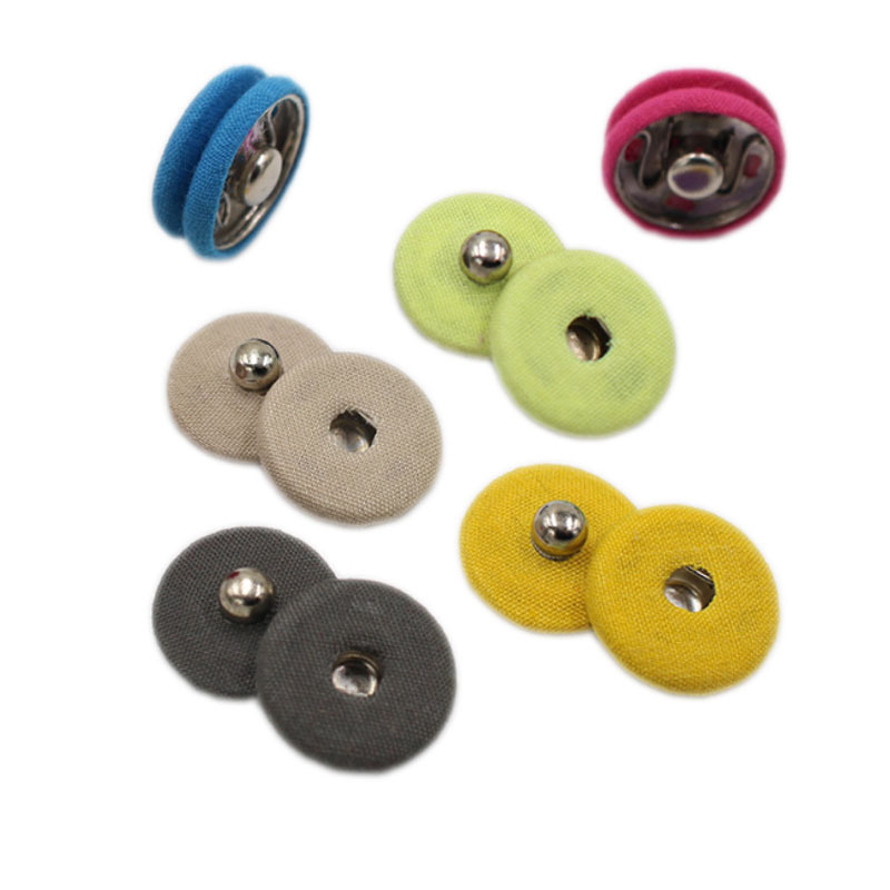 Wholesale eco-friendly brass copper press flatback snap fastener 2 parts fabric covered button