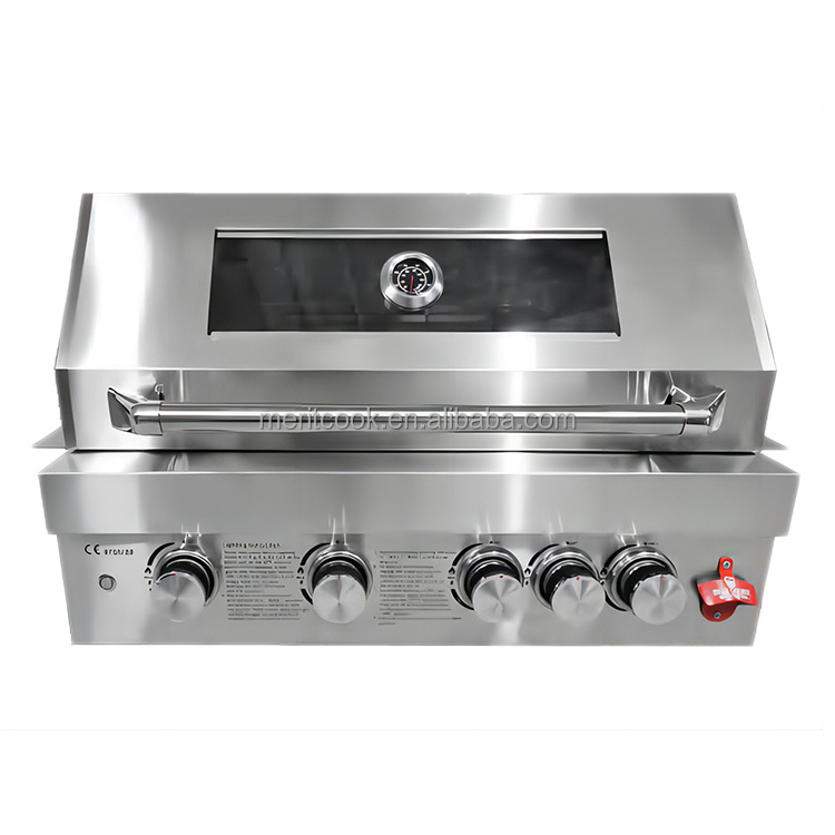 Outdoor Kitchen BBQ Grill Cabinets Islands Heavy Duty 304 Stainless Steel Visual Rotating Charcoal LPG NG Gas Barbecue Grills