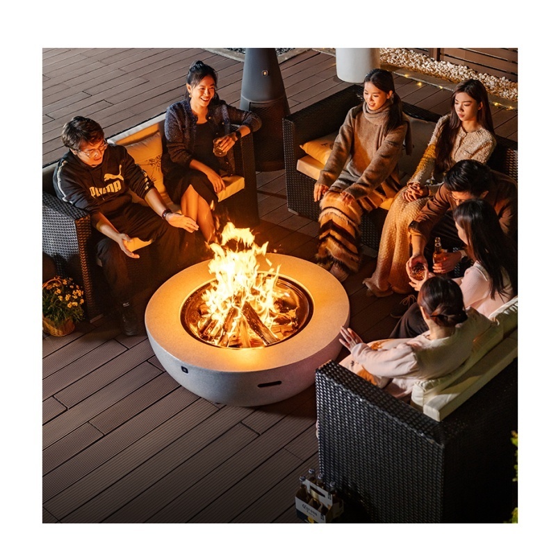 42.5 Inches 108cm Large Metal Firepit Outdoor Fire Bowl SS304 BBQ Grill Multifunction Smokeless Round Table Garden Fire Pits