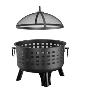 Customized 25.5 Inches Outdoor Patio Heater Fireplace Table Portable Wood Burning Stove Camping Fire Bowl BBQ Grill Fire Pit