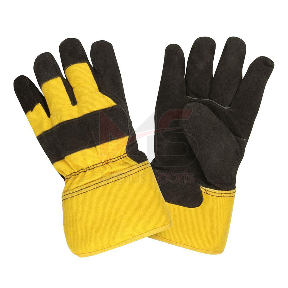 High quality wear resistant safety leather work gloves split leather palm welding gloves with safety cuff