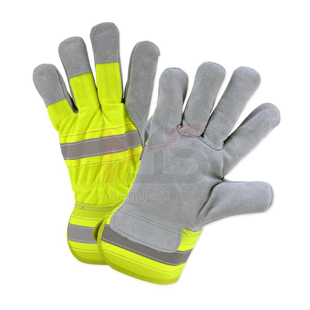 High quality wear resistant safety leather work gloves split leather palm welding gloves with safety cuff