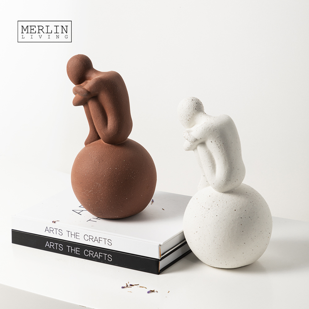 Merlin Living Abstract Art Ceramic Sculpture Decoration Accessories Living Room Human Figure For Modern Home Decor