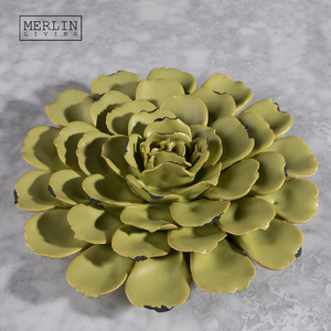 Merlin wall art set modern luxury artificial ceramic flower items chrysanthemum flower home decor with wall art 3d