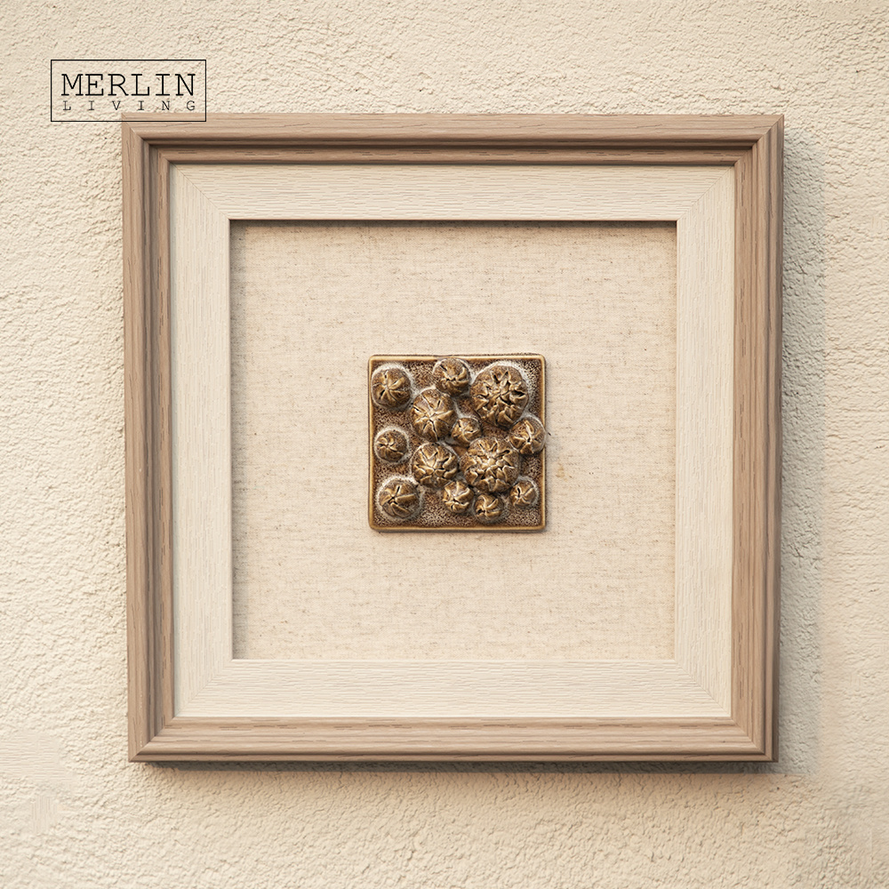 Merlin Living Handmade Ceramic Art Wall Decor Dark Floral Glazed Board Hotel Decor Other Home Decor Chaozhou Ceramic Factory OEM