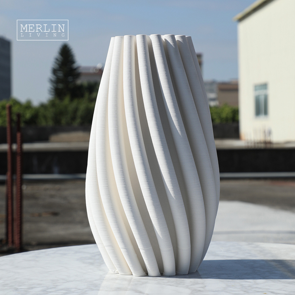 Merlin Living 3D Printing Vase Dining Table Marriage Vase Center Rustic Clay Vase For Home Decor Chaozhou Ceramic Factory