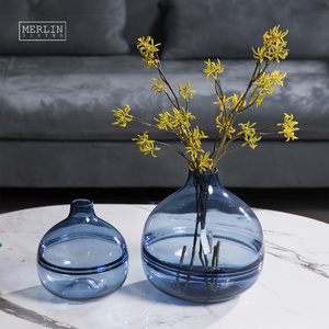 Merlin Living nordic blue sky glass vases terrarium luxury gadgets transparent plant desktop ornament home decor for glass vase