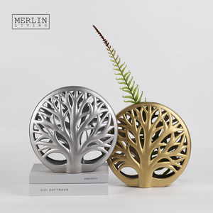 Merlin Living Home Decor Luxury Vase Gold Vase Plated Silver Plated Material Luxury Decoration for Ceramic Vase Decoration